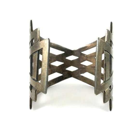 Vintage Sterling Silver 925 Mexico TH-55 Modernist Bracelet - Picture 2 of 3